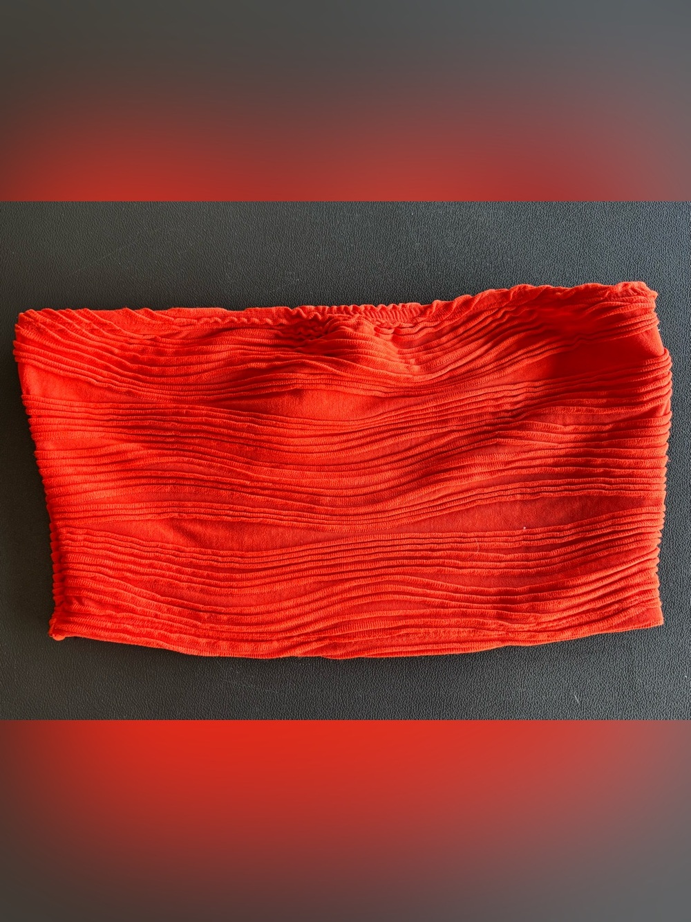 SHEIN Orange-Red Ribbed Mini Skirt